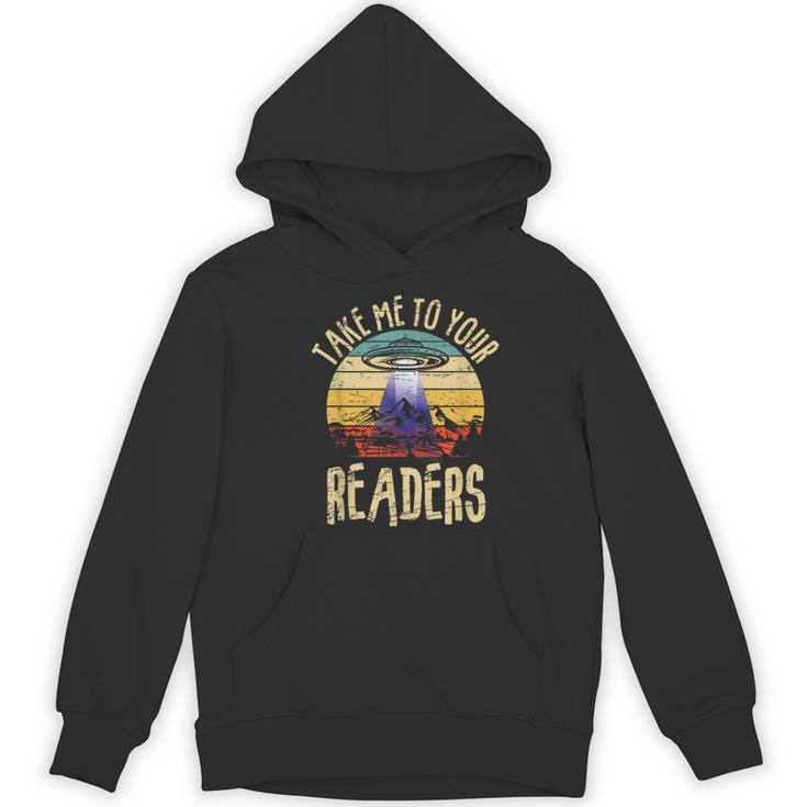 Vintage Take Me To Your Readers English Teacher Alien Space Men Women Women's Hoodie, novelty gifts, funny gifts