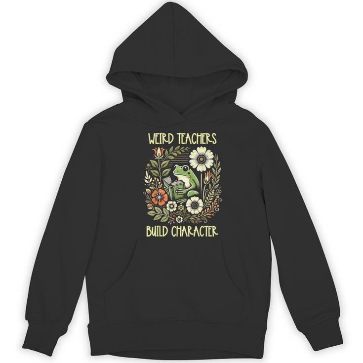 Weird Teachers Build Character Frog Reading Book Librarian Women's Hoodie, novelty gifts, funny gifts Weird Teachers Build Character Frog Reading Book Librarian Women's Hoodie, novelty gifts, funny gifts