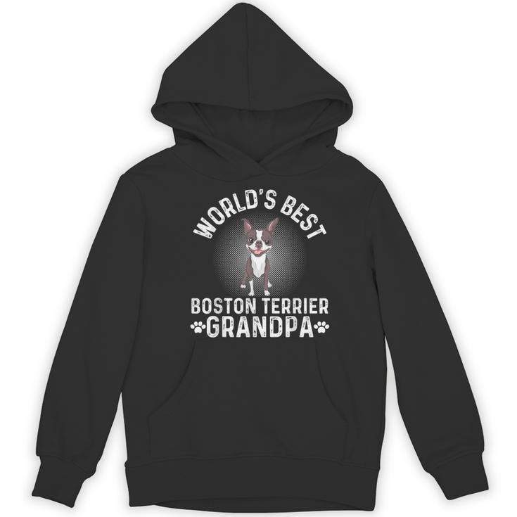 World's Best Boston Terrier Grandpa Dog Grandfather For Men Women Girls Kids Women's Hoodie, novelty gifts, funny gifts