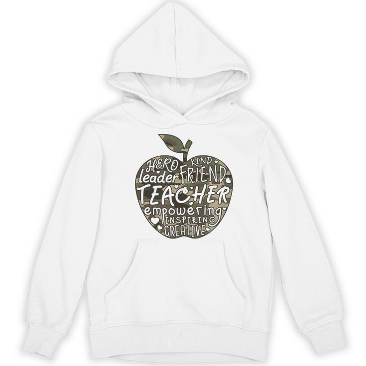 Apple Camoflauge Clothing Camo Student Teacher Cute School Women's Hoodie, novelty gifts, funny gifts