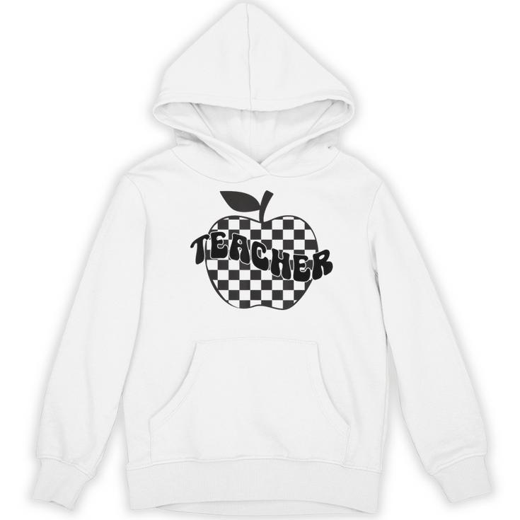 Back To School Checkered Apple Teacher Checkerboard Teacher For Men Women Girls Kids Women's Hoodie, novelty gifts, funny gifts Back To School Checkered Apple Teacher Checkerboard Teacher For Men Women Girls Kids Women's Hoodie, novelty gifts, funny gifts