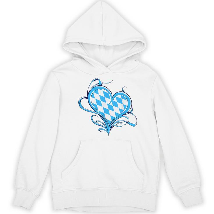 Bavarian Flag As Heart Blue Diamond Bavaria Women's Hoodie, novelty gifts, funny gifts