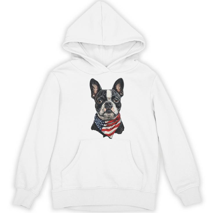 Boston Terrier American Flag Women's Hoodie, novelty gifts, funny gifts