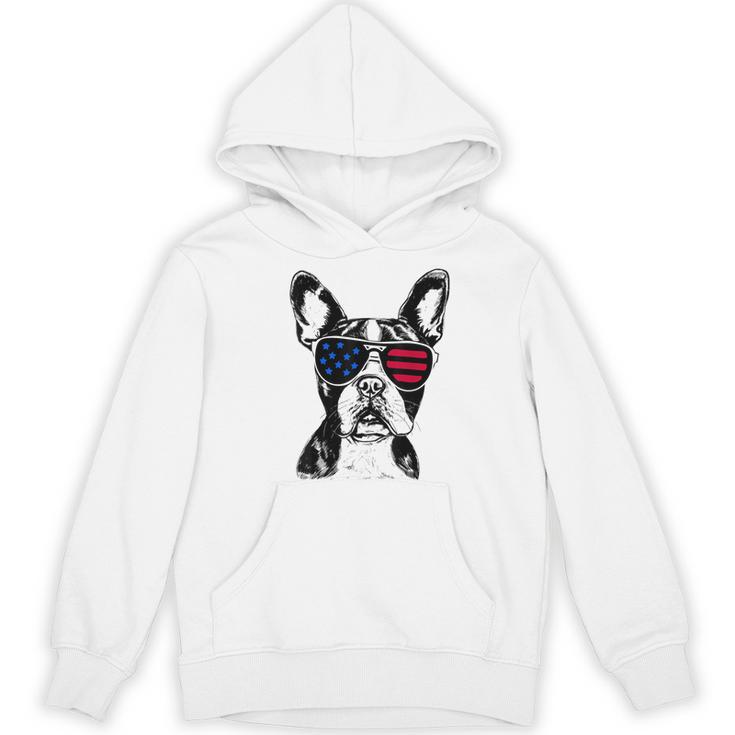 Boston Terrier Dog 4th July America USA Flag Men Women Kids Women's Hoodie, novelty gifts, funny gifts