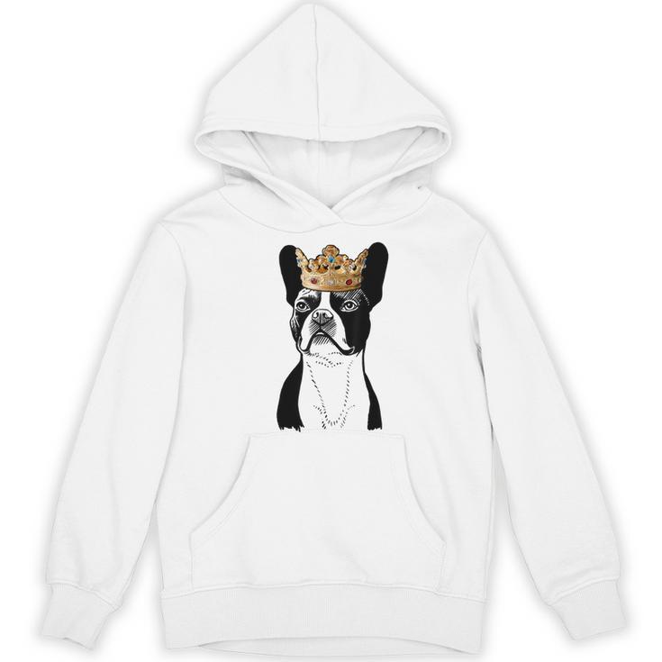 Boston Terrier Dog Wearing Crown For Men Women Girls Kids Women's Hoodie, novelty gifts, funny gifts