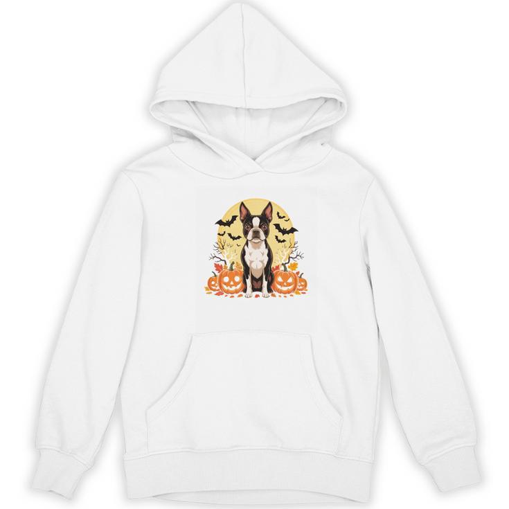 Boston Terrier Halloween Dog Lover Pumpkin Costume Women's Hoodie, novelty gifts, funny gifts