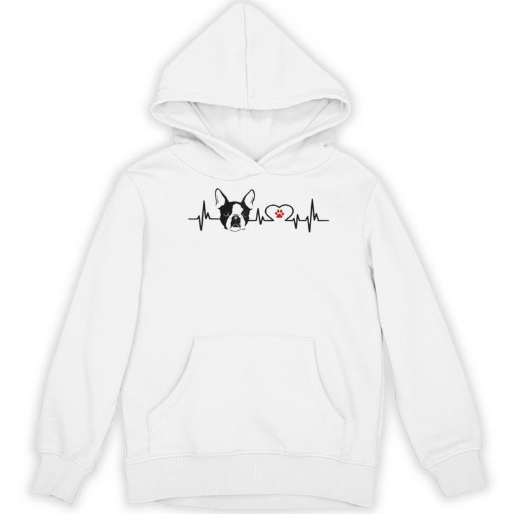 Boston Terrier Heartbeat Heart Line Women's Hoodie, novelty gifts, funny gifts