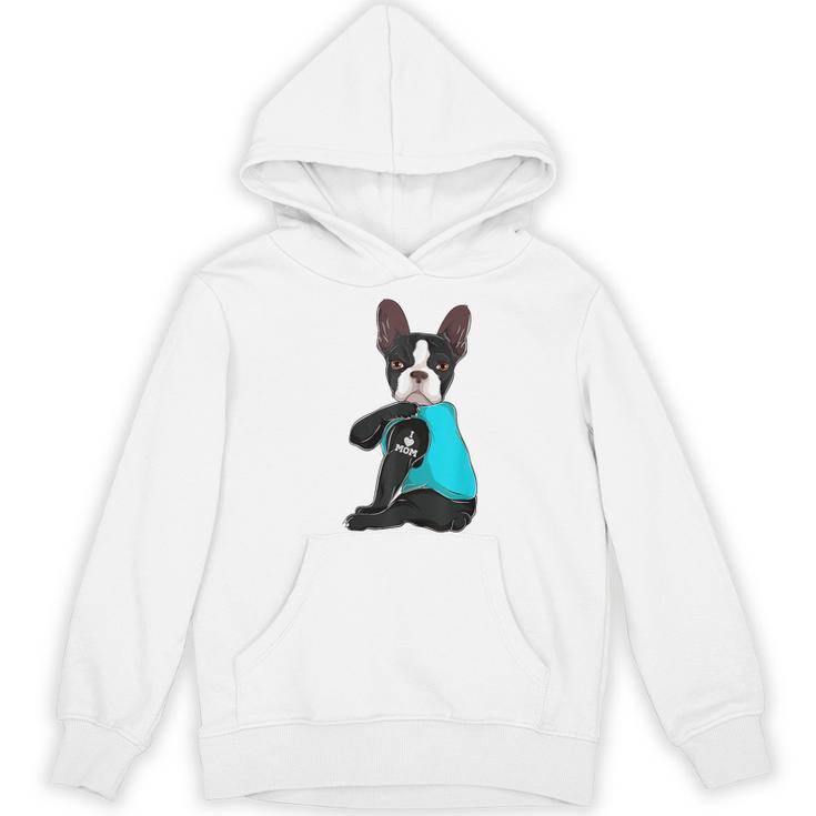 Boston Terrier I Love Mom Apparel Women's Hoodie, novelty gifts, funny gifts