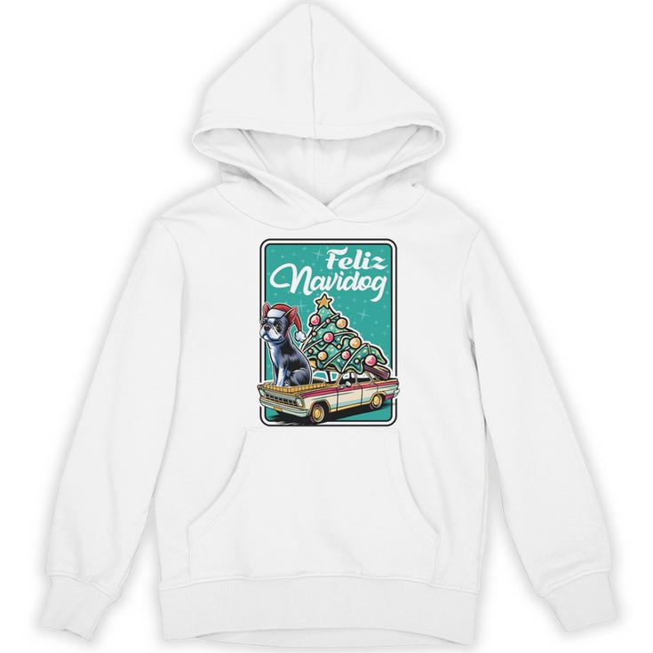 Boston Terrier Merry Christmas Tree Truck Dog X-Mas Women's Hoodie, novelty gifts, funny gifts