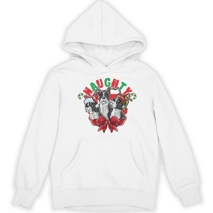 Boston Terrier Santa Claus Elf Reindeer Christmas Dog X-Mas Women's Hoodie, novelty gifts, funny gifts