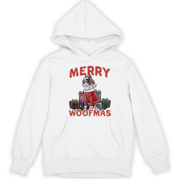 Boston Terrier Santa Claus Hat Merry Christmas Dog X-Mas Women's Hoodie, novelty gifts, funny gifts