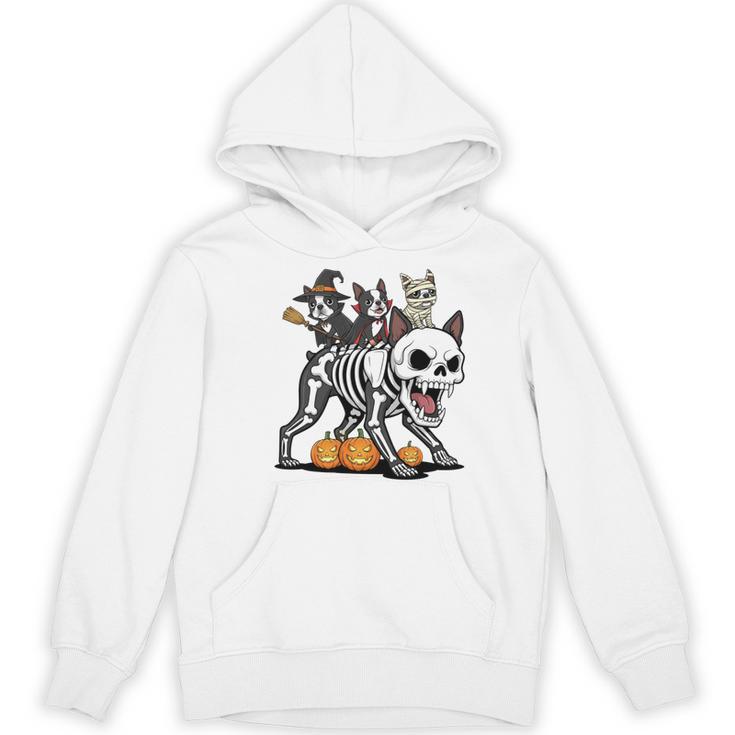 Boston Terrier Skeleton Mummy Witch Halloween Women's Hoodie, novelty gifts, funny gifts