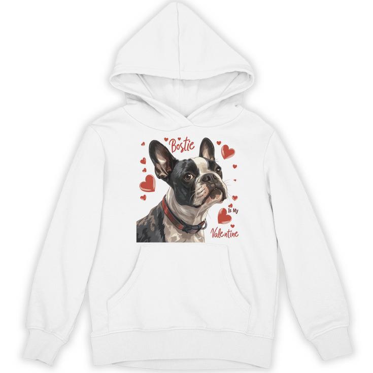 Boston Terrier Is My Valentine Cute Pet Dog Owner Valentine Women's Hoodie, novelty gifts, funny gifts