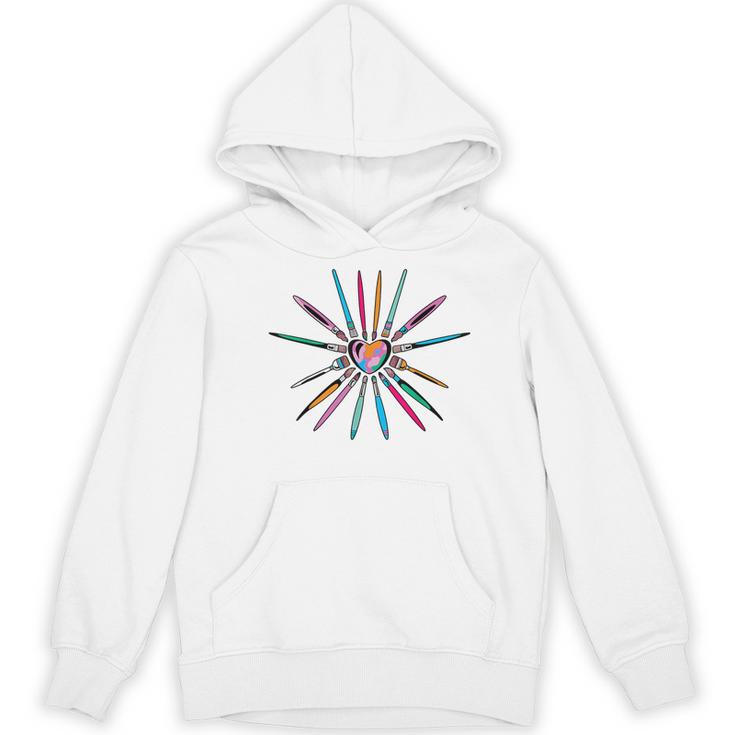 Cool Brush Heart Shape Art Teacher Paint For Artist Painter Women's Hoodie, novelty gifts, funny gifts Cool Brush Heart Shape Art Teacher Paint For Artist Painter Women's Hoodie, novelty gifts, funny gifts