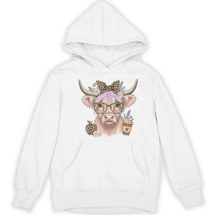 Cute Floral Highland Cow Back To School For Women Teacher Women's Hoodie, novelty gifts, funny gifts Cute Floral Highland Cow Back To School For Women Teacher Women's Hoodie, novelty gifts, funny gifts