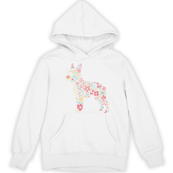 Floral FLower Boston Terrier Mom Grandma Women's Hoodie, novelty gifts, funny gifts