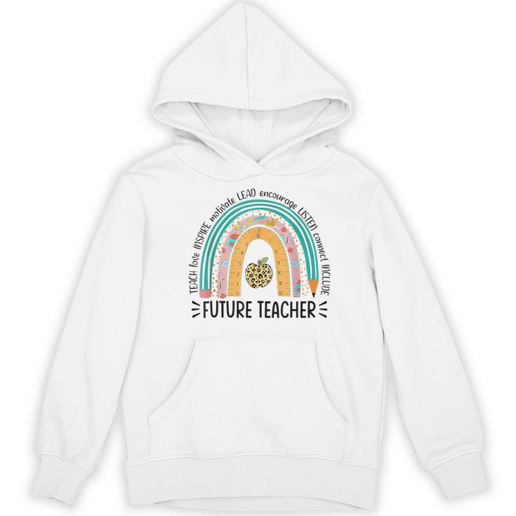 Future Teacher Cute Rainbow Leopard Teacher Outfit For Men Women Girls Kids Women's Hoodie, novelty gifts, funny gifts Future Teacher Cute Rainbow Leopard Teacher Outfit For Men Women Girls Kids Women's Hoodie, novelty gifts, funny gifts