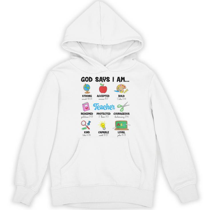 God Says Im Teacher Christian Back To School Religious Women's Hoodie, novelty gifts, funny gifts God Says Im Teacher Christian Back To School Religious Women's Hoodie, novelty gifts, funny gifts