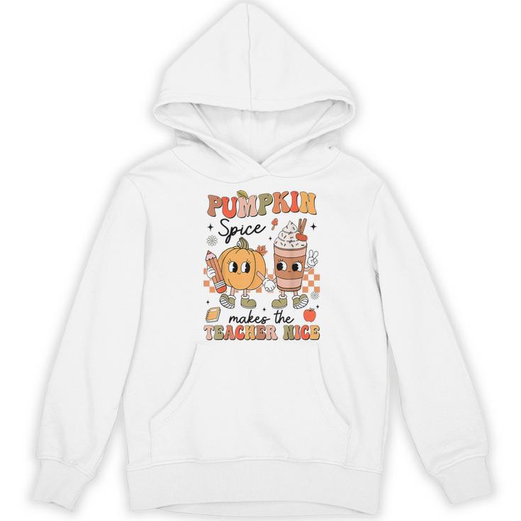Groovy Pumpkin Spice Makes Teacher Nice Fall Thanksgiving Women's Hoodie, novelty gifts, funny gifts Groovy Pumpkin Spice Makes Teacher Nice Fall Thanksgiving Women's Hoodie, novelty gifts, funny gifts