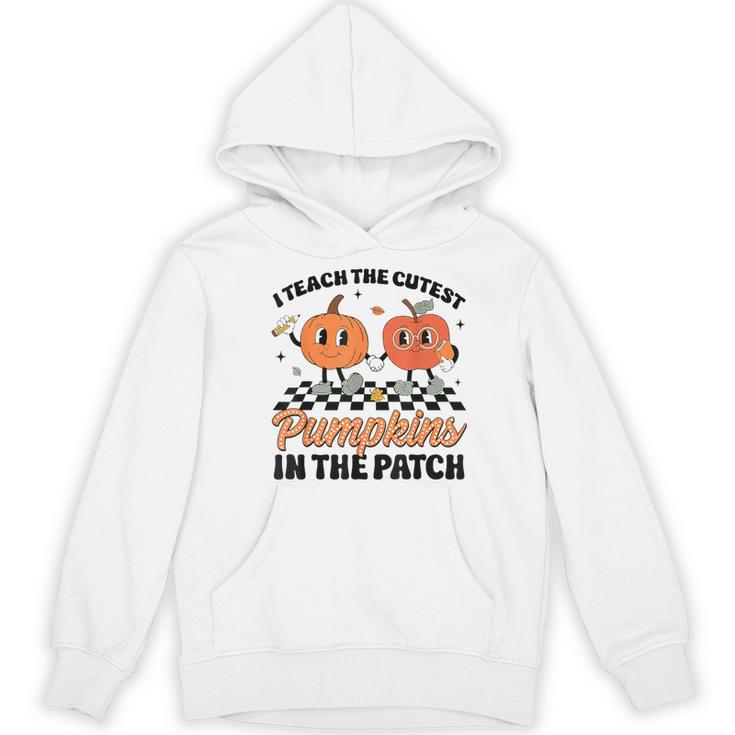 Groovy I Teach The Cutest Pumpkins In The Patch For Teacher Women's Hoodie, novelty gifts, funny gifts Groovy I Teach The Cutest Pumpkins In The Patch For Teacher Women's Hoodie, novelty gifts, funny gifts