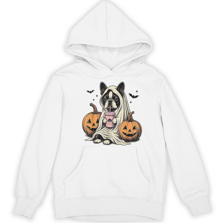 Halloween Boston Terrier Ghost Women's Hoodie, novelty gifts, funny gifts