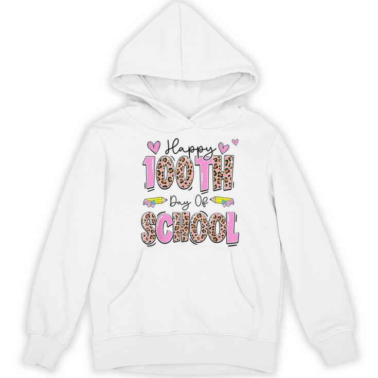 Happy 100th Day Of School Leopard Print Teacher Student Kids Women's Hoodie, novelty gifts, funny gifts