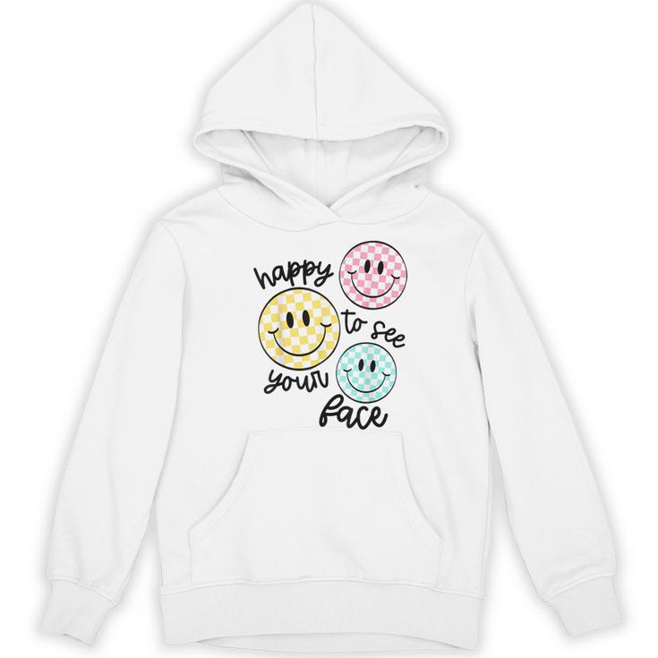 Happy To See Your Face Smile Face Teacher Back To School Women's Hoodie, novelty gifts, funny gifts Happy To See Your Face Smile Face Teacher Back To School Women's Hoodie, novelty gifts, funny gifts