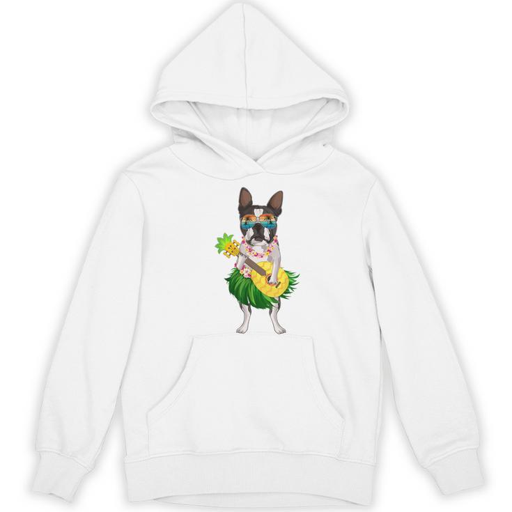 Hawaiian Boston Terrier Dog Pineapple Ukulele Summer For Men Women Girls Kids Women's Hoodie, novelty gifts, funny gifts