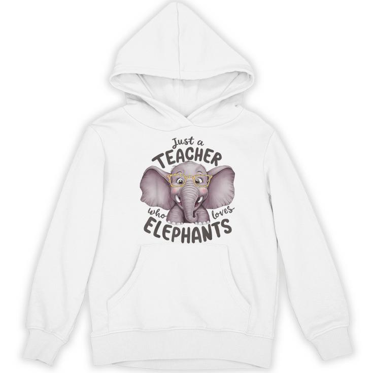 Just a Teacher Who Loves Elephants Elephant Lover Educator Women's Hoodie, novelty gifts, funny gifts
