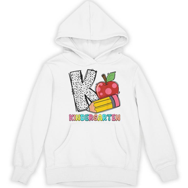 K Is For Kindergarten Teacher Pencil Apple Back To School Women's Hoodie, novelty gifts, funny gifts