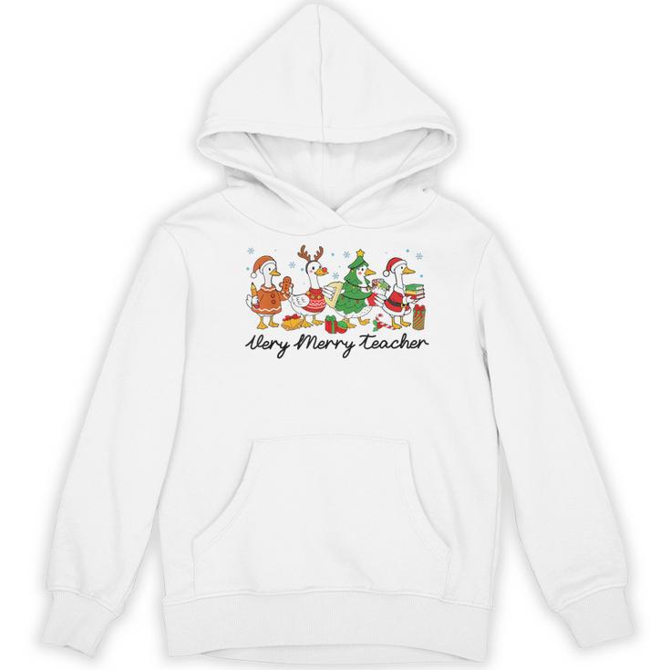 Very Merry Teacher Christmas Goose Silly Holiday Party Women's Hoodie, novelty gifts, funny gifts