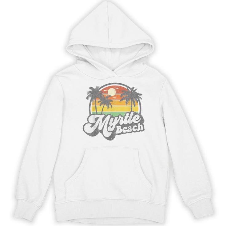 Myrtle Beach South Carolina Retro 70s Vintage Vacation Women's Hoodie, novelty gifts, funny gifts