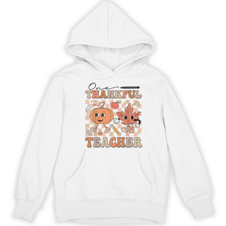 One Thankful Teacher Thanksgiving Groovy Fall Autumn Teacher Women's Hoodie, novelty gifts, funny gifts One Thankful Teacher Thanksgiving Groovy Fall Autumn Teacher Women's Hoodie, novelty gifts, funny gifts