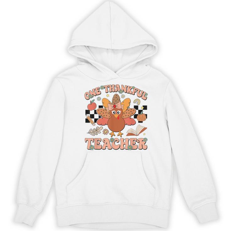 One Thankful Teacher Thanksgiving Retro Groovy Fall Teachers Women's Hoodie, novelty gifts, funny gifts One Thankful Teacher Thanksgiving Retro Groovy Fall Teachers Women's Hoodie, novelty gifts, funny gifts