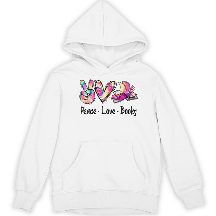 Peace Love Books Librarian Teacher Life Book Library Tie Dye Women's Hoodie, novelty gifts, funny gifts Peace Love Books Librarian Teacher Life Book Library Tie Dye Women's Hoodie, novelty gifts, funny gifts