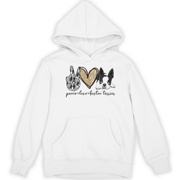 Peace Love Boston Terrier Boston Terrier Lover Dog Mom Women's Hoodie, novelty gifts, funny gifts
