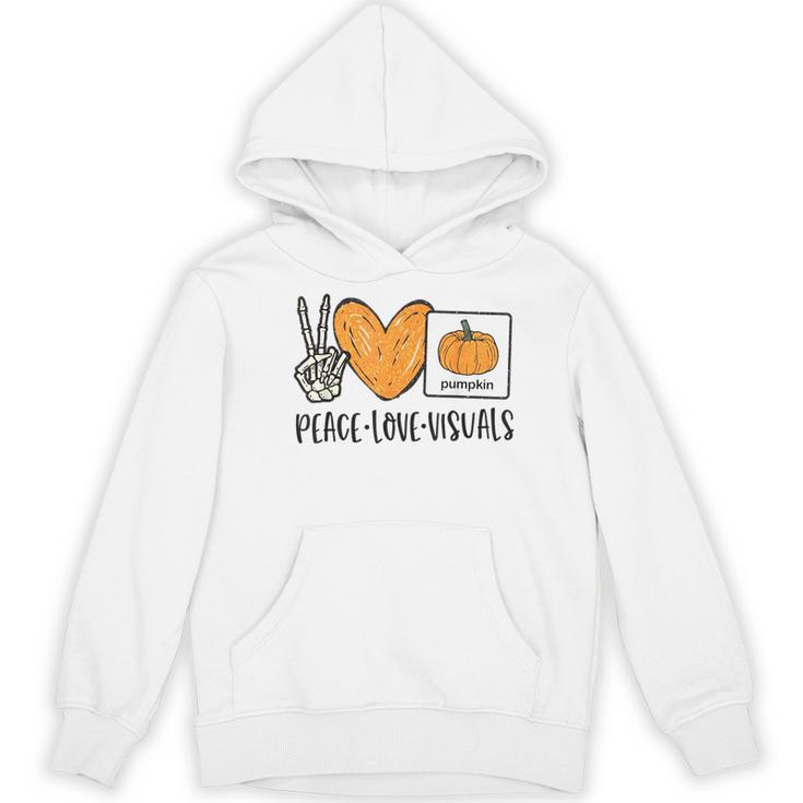 Peace Love Visuals Sped Teacher Pumpkin Skeleton Halloween Women's Hoodie, novelty gifts, funny gifts Peace Love Visuals Sped Teacher Pumpkin Skeleton Halloween Women's Hoodie, novelty gifts, funny gifts
