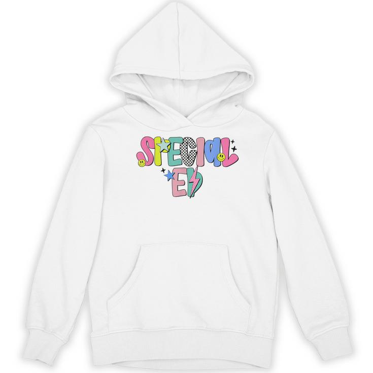 Retro Checkered Special Education Teacher Back To School Women's Hoodie, novelty gifts, funny gifts