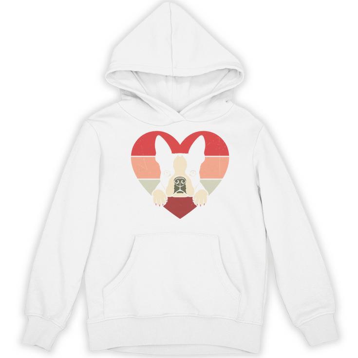 Retro Heart Boston Terrier Dog Vintage Valentine Women's Hoodie, novelty gifts, funny gifts