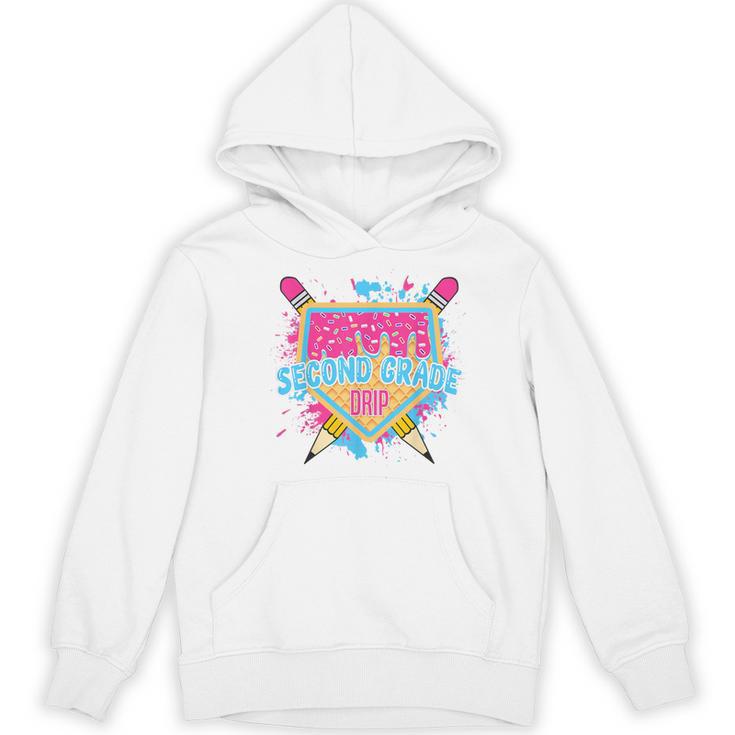 Second Grade Drip Ice Cream Home Plate Baseball Teachers Kid Women's Hoodie, novelty gifts, funny gifts