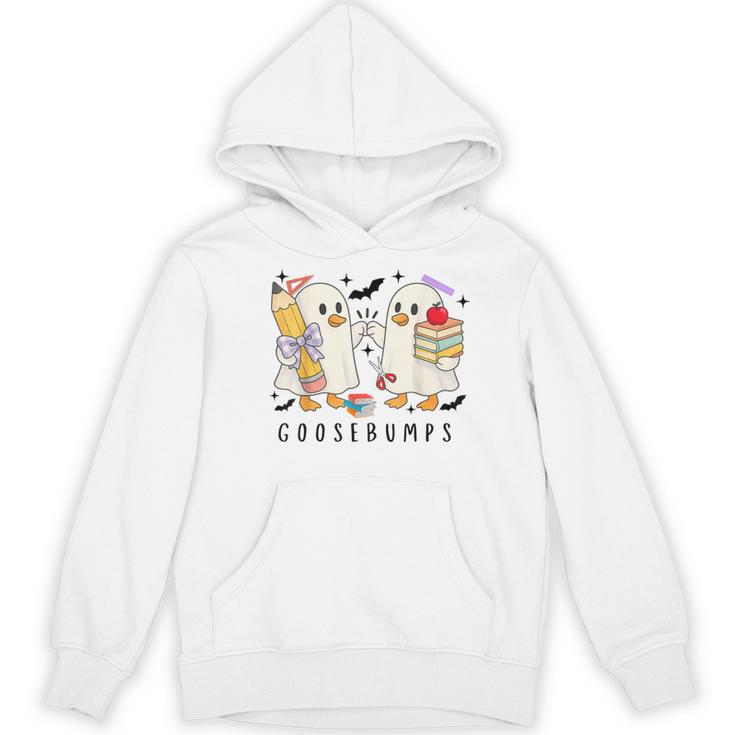 Silly Goose Spooky Teacher Halloween Cute Goosebumps Women's Hoodie, novelty gifts, funny gifts