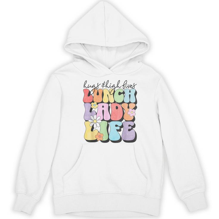 Soul Bleach Teacher Staff First Day Of School Last Hugs & High Fives Lunch Lady Vibes Blue Classic Fit Women's Hoodie, novelty gifts, funny gifts Soul Bleach Teacher Staff First Day Of School Last Hugs & High Fives Lunch Lady Vibes Blue Classic Fit Women's Hoodie, novelty gifts, funny gifts