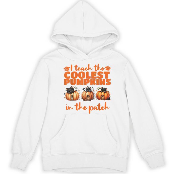 I Teach The Cutest Pumpkins Halloween Teacher Cat Lover Women's Hoodie, novelty gifts, funny gifts I Teach The Cutest Pumpkins Halloween Teacher Cat Lover Women's Hoodie, novelty gifts, funny gifts