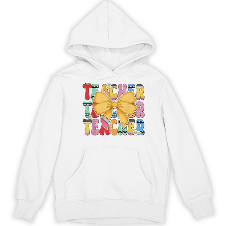 Teacher Pencil Coquette Bow Back To School Teacher Women's Hoodie, novelty gifts, funny gifts Teacher Pencil Coquette Bow Back To School Teacher Women's Hoodie, novelty gifts, funny gifts