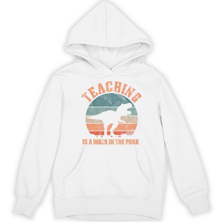Teaching Is A Walk In The Park Teacher T-Rex Retro Women's Hoodie, novelty gifts, funny gifts