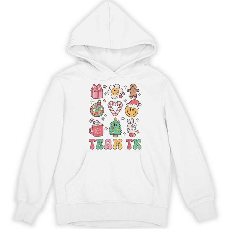 Team TK Teacher Christmas Groovy Smile Face Girl Boy Kid TK Women's Hoodie, novelty gifts, funny gifts Team TK Teacher Christmas Groovy Smile Face Girl Boy Kid TK Women's Hoodie, novelty gifts, funny gifts