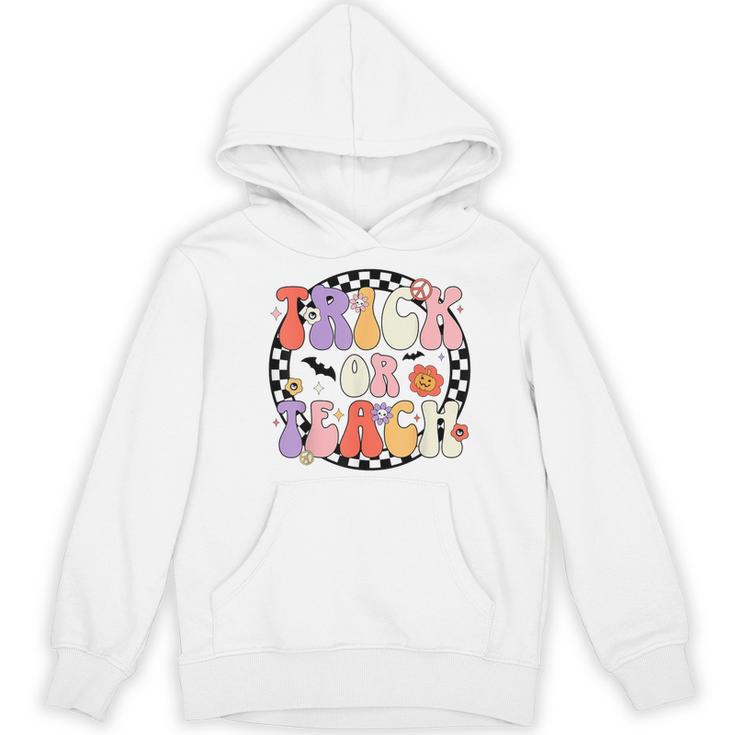 Trick Or Teach Retro Groovy Halloween Teacher Women's Hoodie, novelty gifts, funny gifts Trick Or Teach Retro Groovy Halloween Teacher Women's Hoodie, novelty gifts, funny gifts