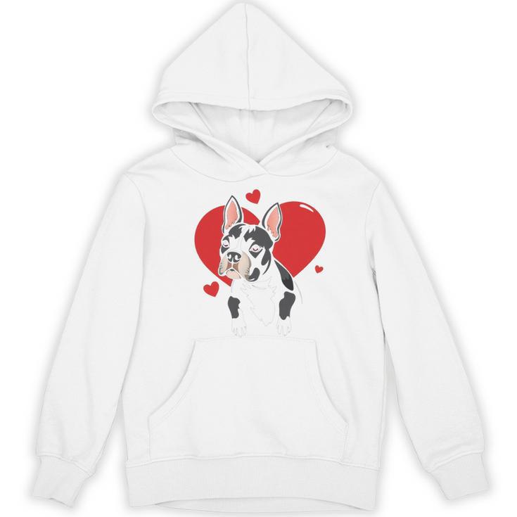 Valentine's Day Boston Terrier Heart Women's Hoodie, novelty gifts, funny gifts