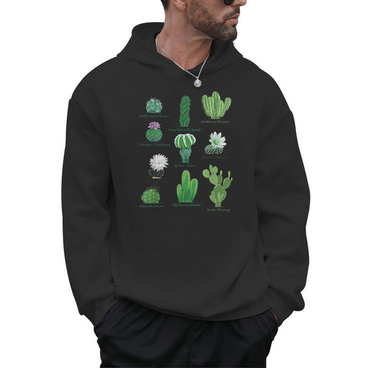 10 Types Of Cactus Succulent Teacher Chart Cactus Lover Tee Men Hoodie