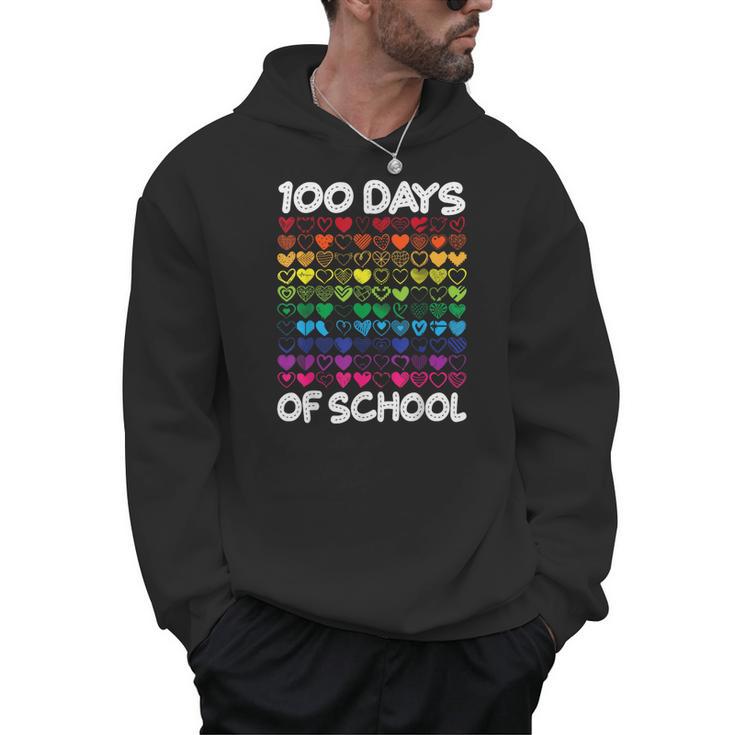 100 Days Of School Heart Love Teacher Or Student 100th Day Men Hoodie
